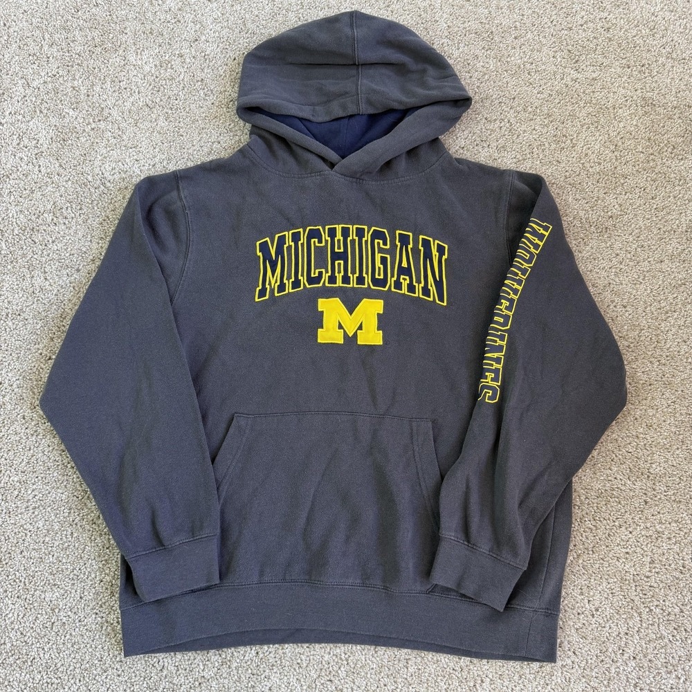 Michigan Wolverines Hoodie Sweatshirt Youth XL Gray NCAA Football Colosseum Boys